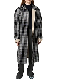Reversible Twill and Check Trench Coat
