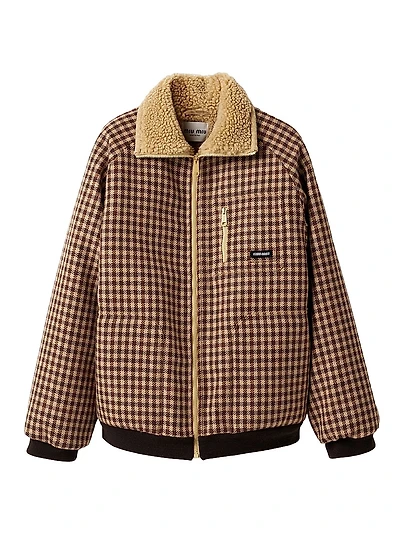 Fleece-Lined Checked Blouson Jacket