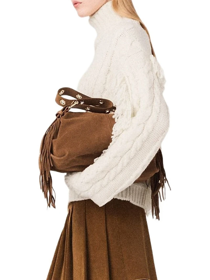 Wool-Blend Jumper with Fringes