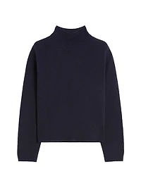 Wool and Cashmere Cropped Polo Neck Sweater