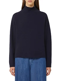 Wool and Cashmere Cropped Polo Neck Sweater