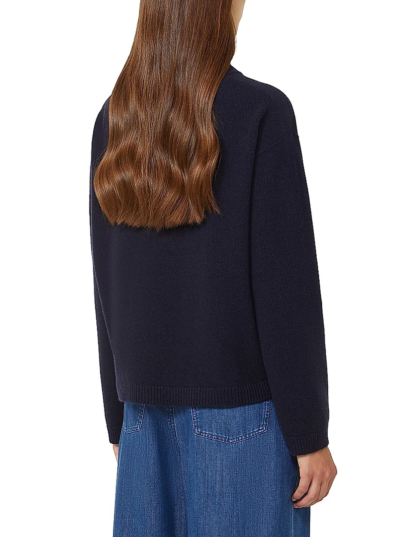 Wool and Cashmere Cropped Polo Neck Sweater