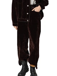 Washed Flocked Chambray Pants