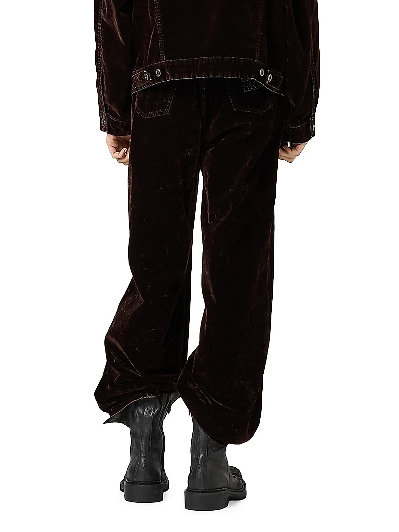 Washed Flocked Chambray Pants