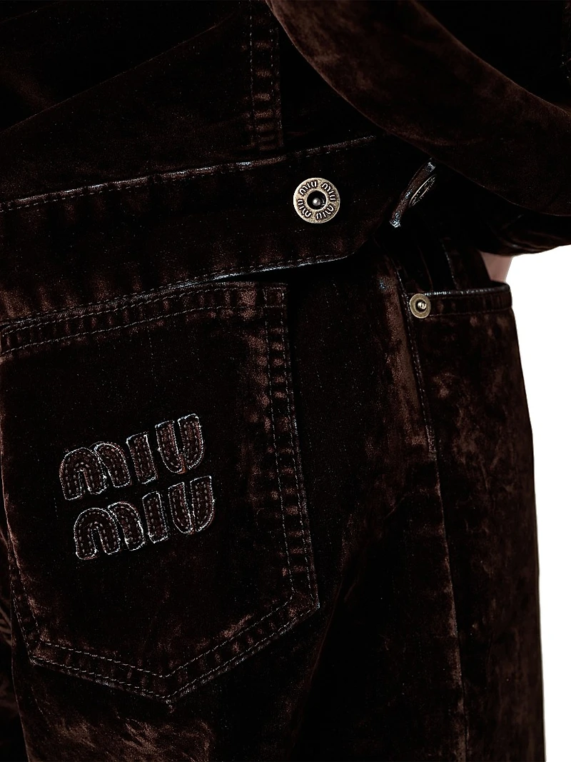 Washed Flocked Chambray Pants