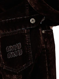 Washed Flocked Chambray Pants