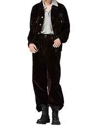 Washed Flocked Chambray Pants