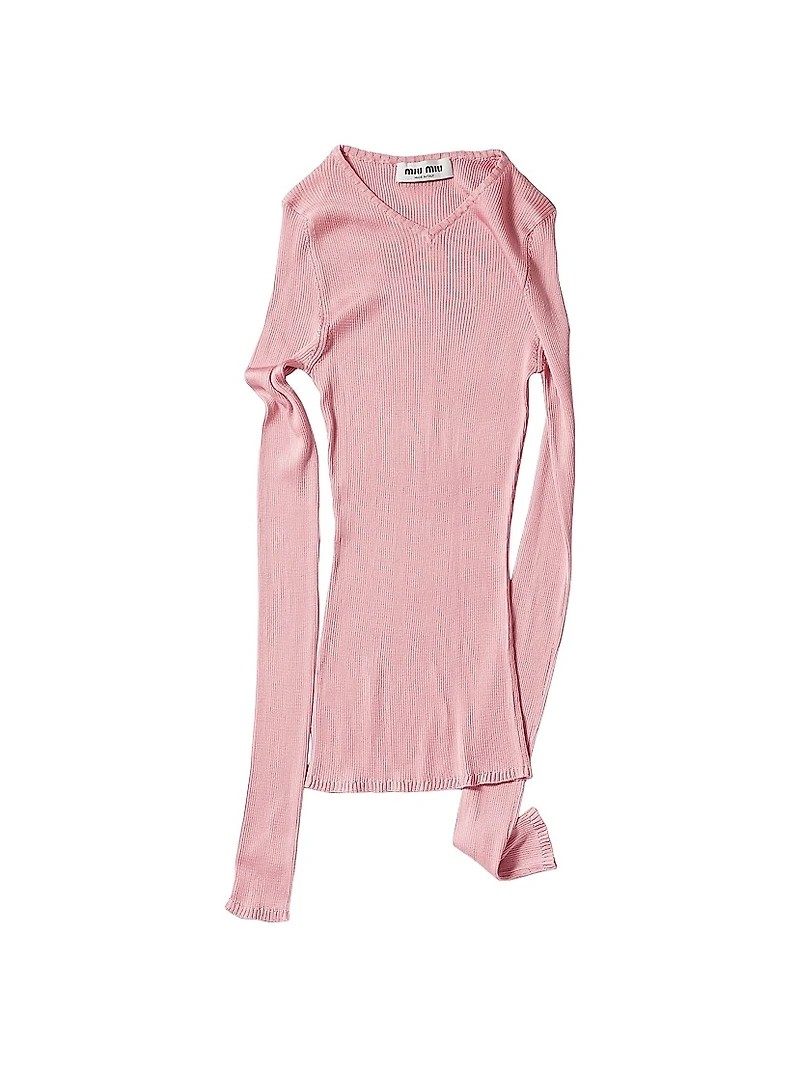 Silk V Neck Sweater