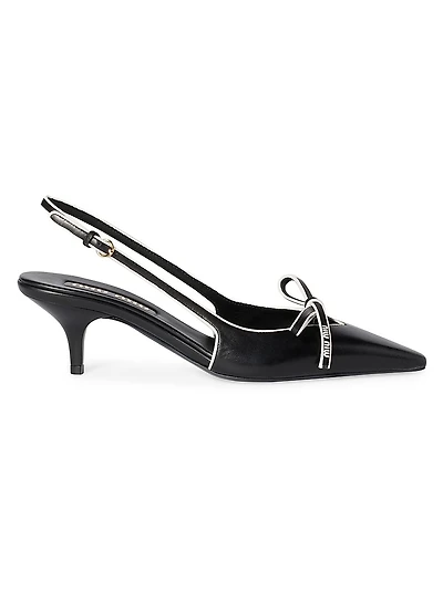 Nappa Leather Slingback Pumps