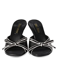 Nappa Leather Bow Mules