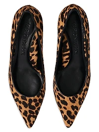 Flared Kitten Heel Haircalf Pumps