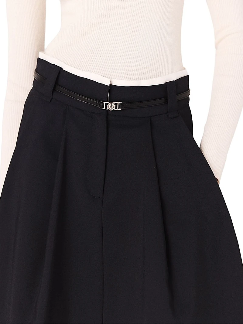 Long Cotton Skirt with Belt