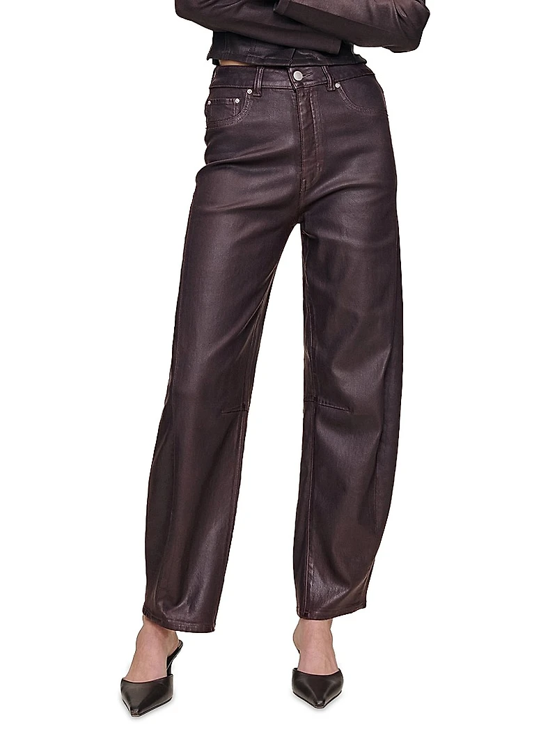 Miro Barrel High Rise Coated Jeans