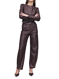 Miro Barrel High Rise Coated Jeans