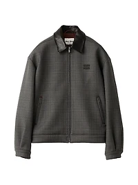 Prince Of Wales Check and Bonded Jersey Blouson Jacket