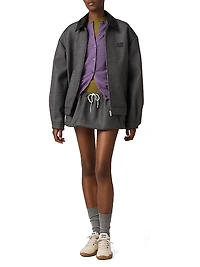 Prince Of Wales Check and Bonded Jersey Blouson Jacket