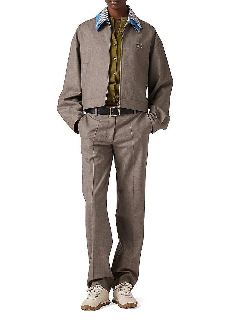 Gabardine Blouson Jacket