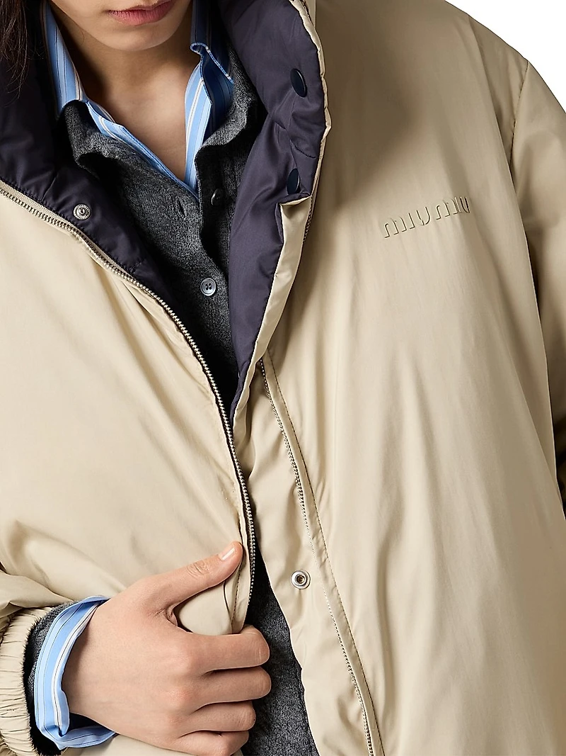 Reversible Technical Pongé Down Jacket