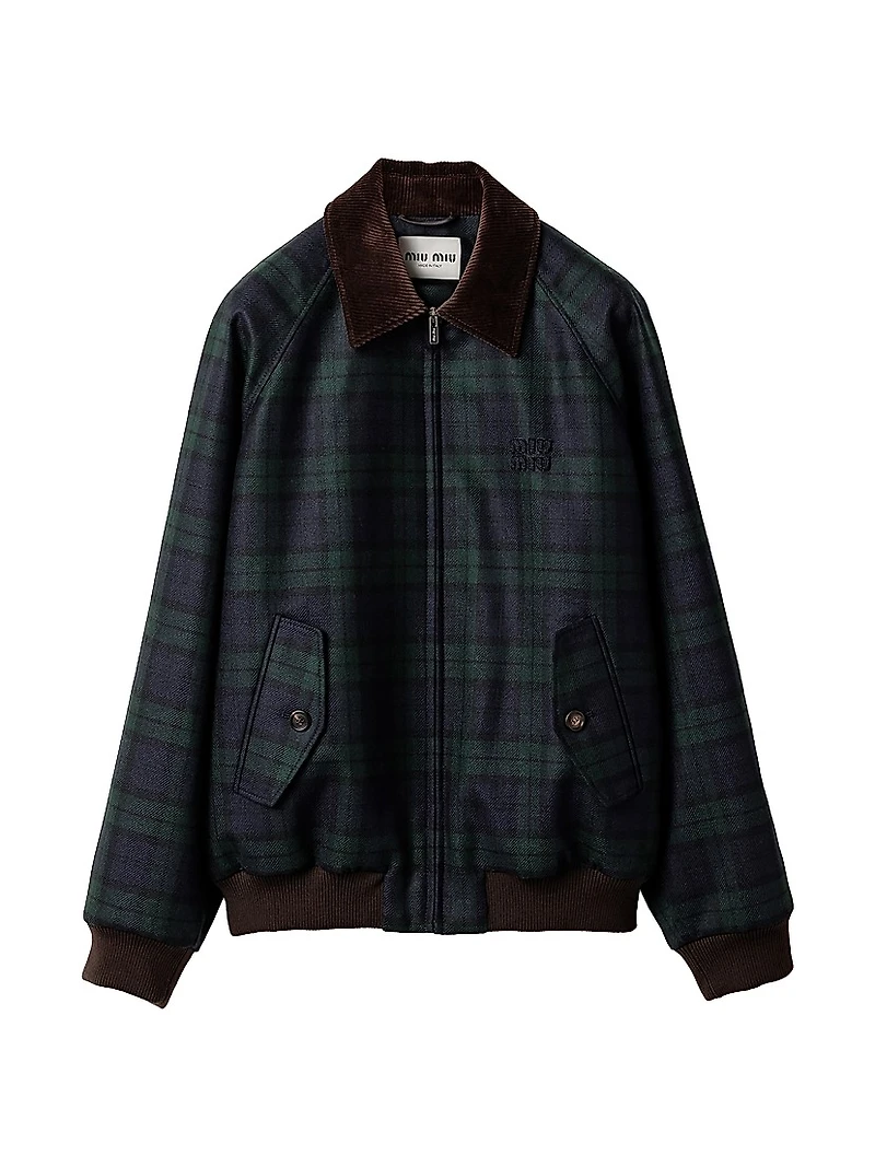 Checked Twill Blouson Jacket