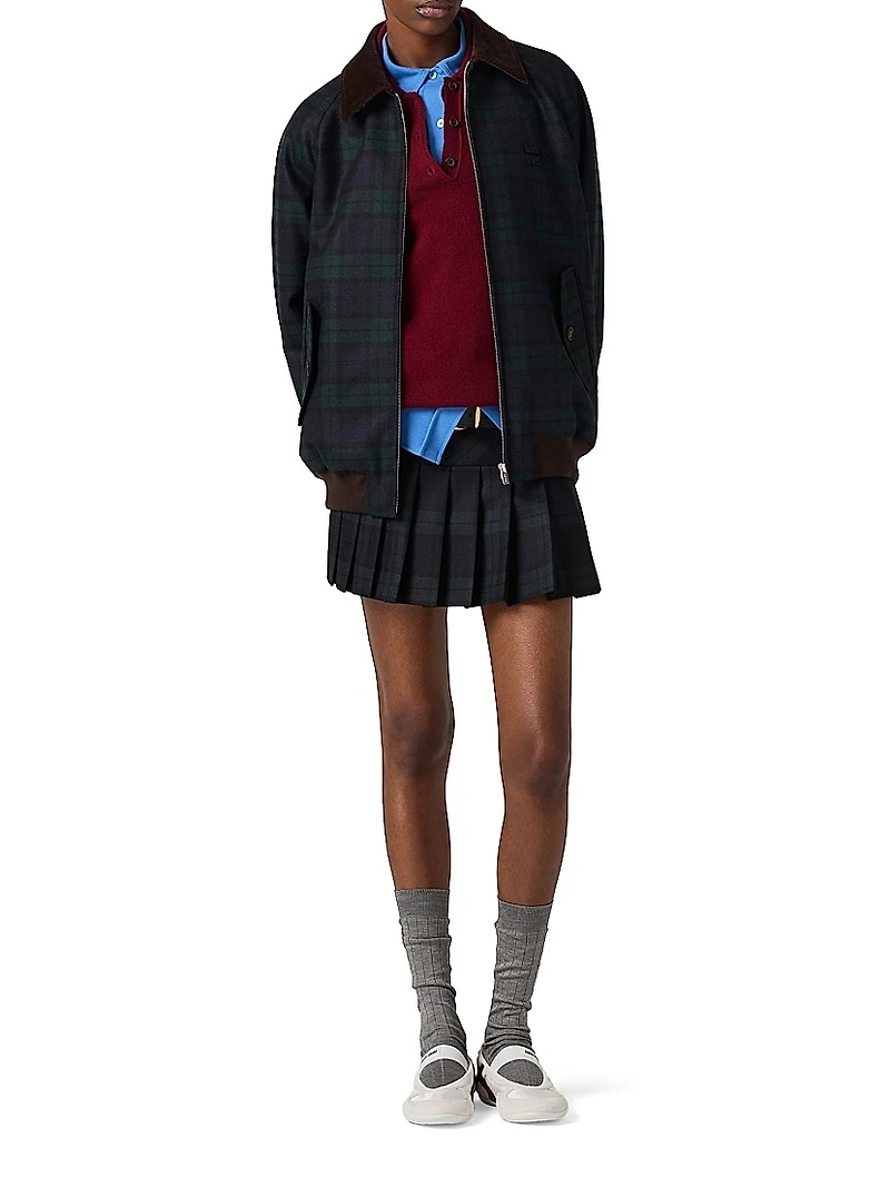 Checked Twill Blouson Jacket