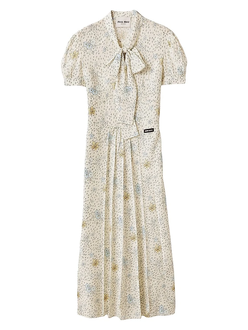 Long Crêpe De Chine Dress