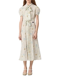 Long Crêpe De Chine Dress