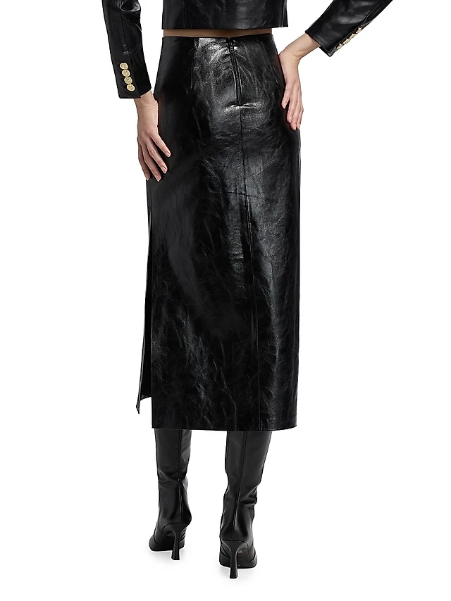Maeve Twofer Faux Leather Babydoll Dress | The Summit