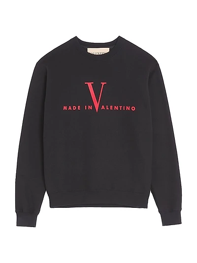 Cotton Crewneck Sweatshirt with Print