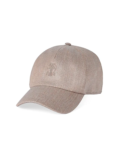 Sparkling Linen Twill Baseball Cap with Logo