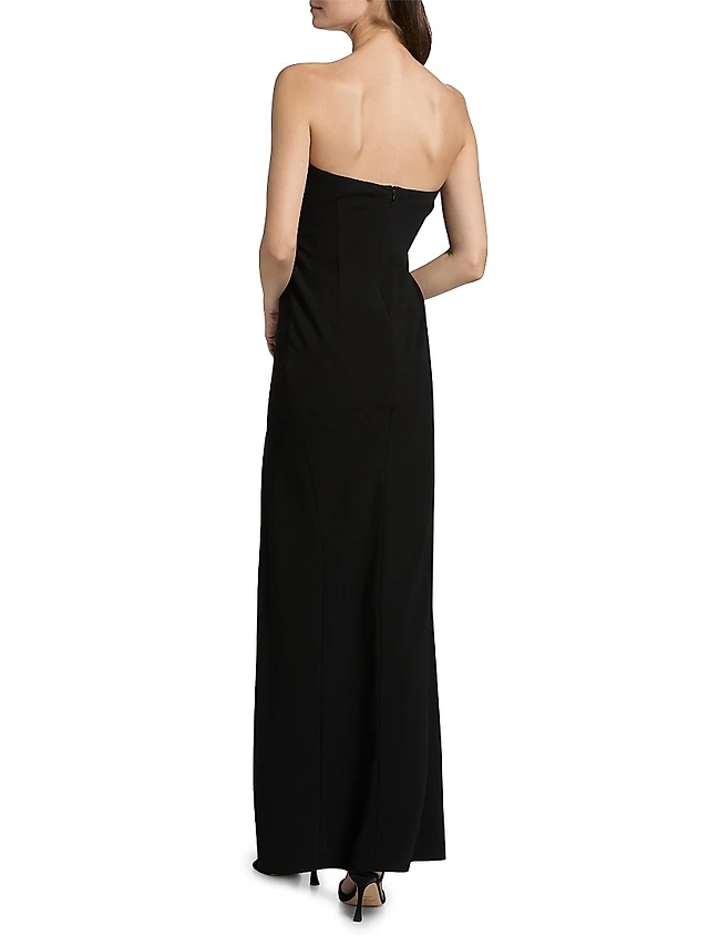 white christmas dresses ML Monique Lhuillier Floral Satin Strapless Dress main image 1