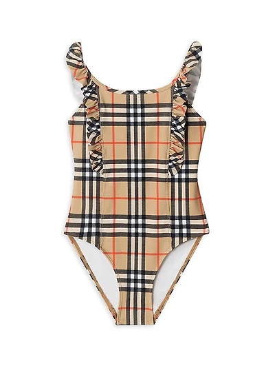 Baby Girl's,Little Girl's & Tilly Check One-Piece Swimsuit