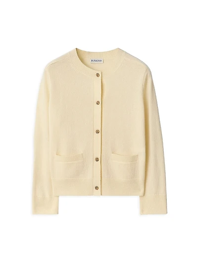 Little Girl's & Ailsa Check Patch Wool-Cashmere Cardigan