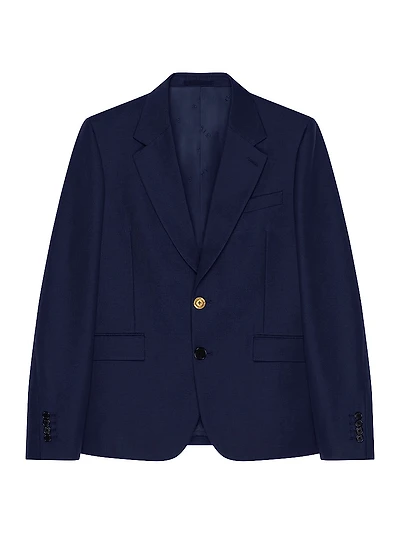 Single-Breasted Blazer Wool and Mohair