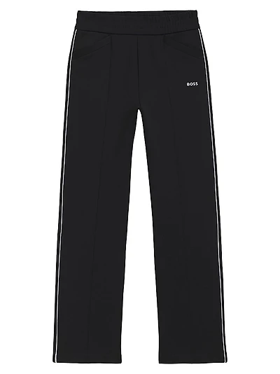 Straight-Fit Tracksuit Bottoms with Contrast Piping