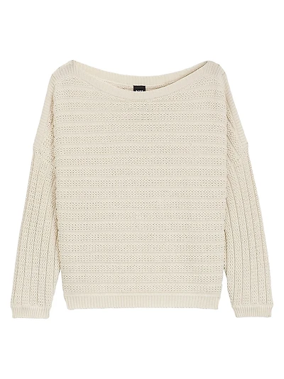 Dropped-Shoulder Sweater a Cotton Blend