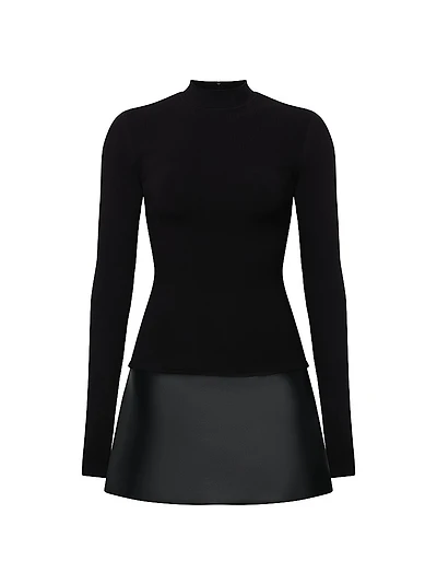 Colette Mixed-Media Minidress