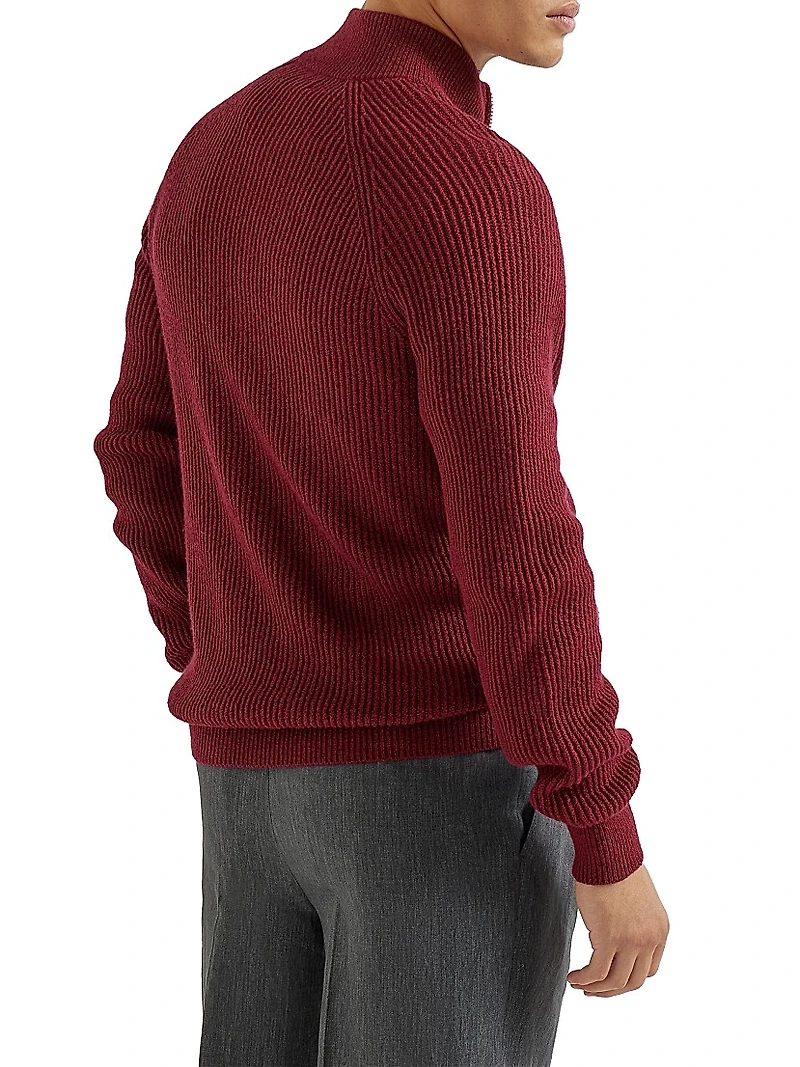 Malfilé Cotton English Rib Cardigan with Raglan Sleeves