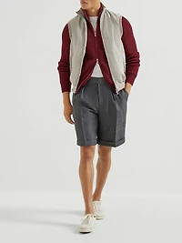 Malfilé Cotton English Rib Cardigan with Raglan Sleeves