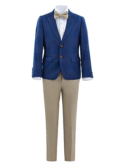 Little Boy's & Check Blazer Suit Set