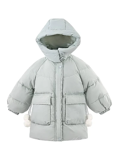 Little Girl's & Heart-Quilted Puffer Jacket