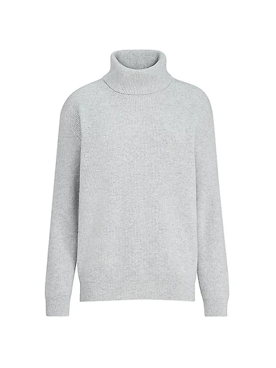 Cashmere English Rib Turtleneck Sweater with Monili