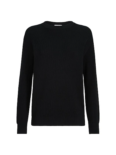 Cotton English Rib Sweater with Monili