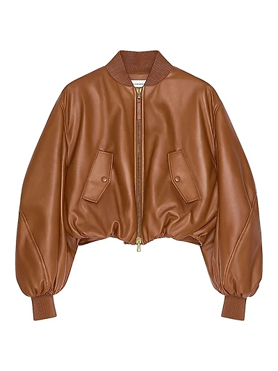 Cropped Cocoon Bomber Nappa Leather