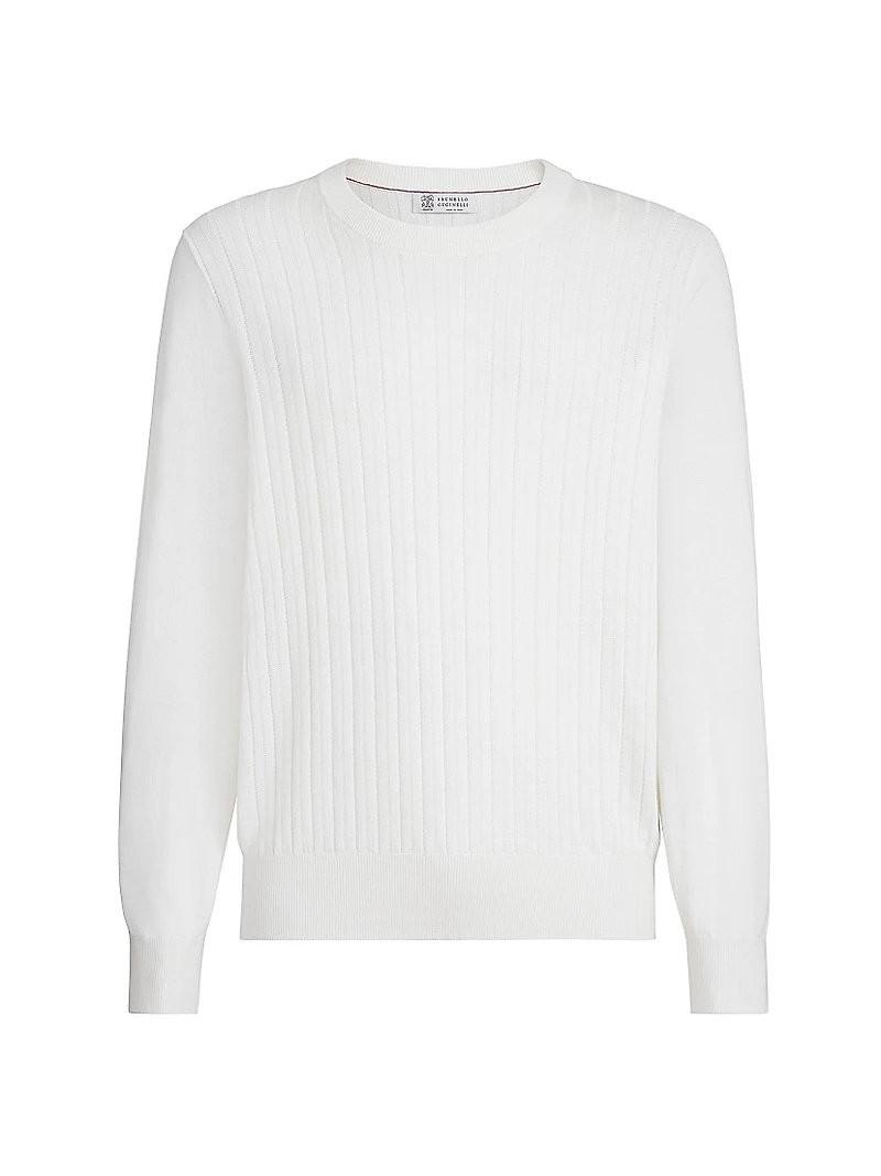 Cotton Textured Rib Sweater