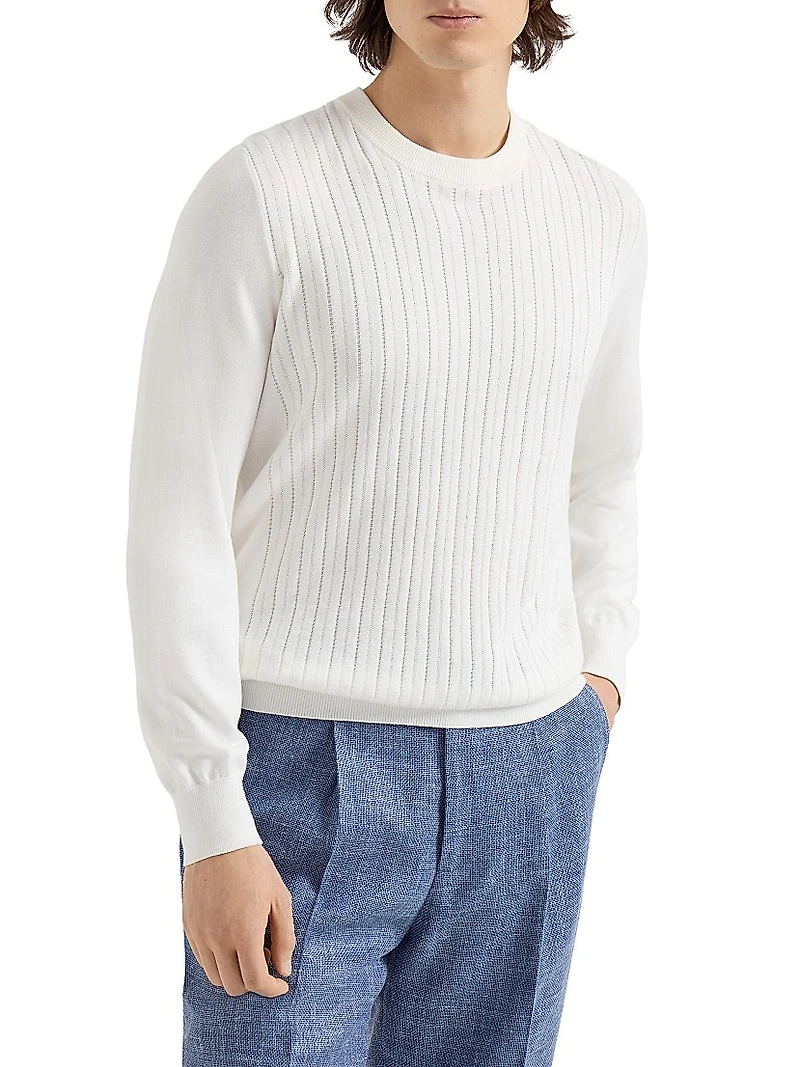 Cotton Textured Rib Sweater