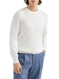 Cotton Textured Rib Sweater