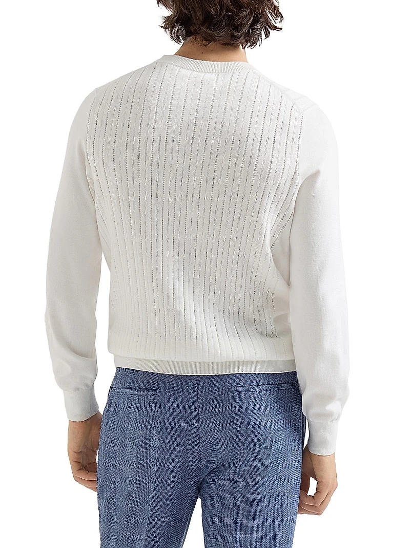 Cotton Textured Rib Sweater