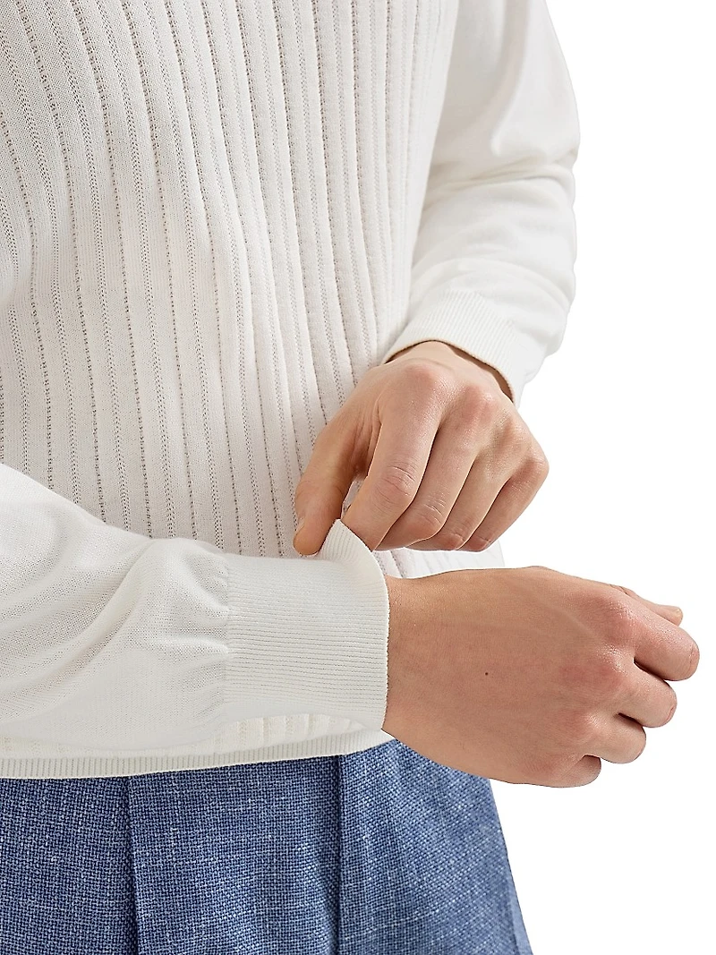 Cotton Textured Rib Sweater