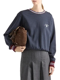 Cotton Fleece Crew-Neck Sweatshirt