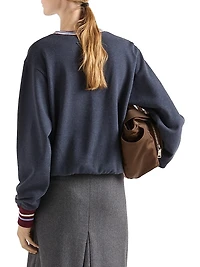 Cotton Fleece Crew-Neck Sweatshirt